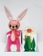 Inflatable Flower and Bunny (Tall White, Pink Bunny) 1979